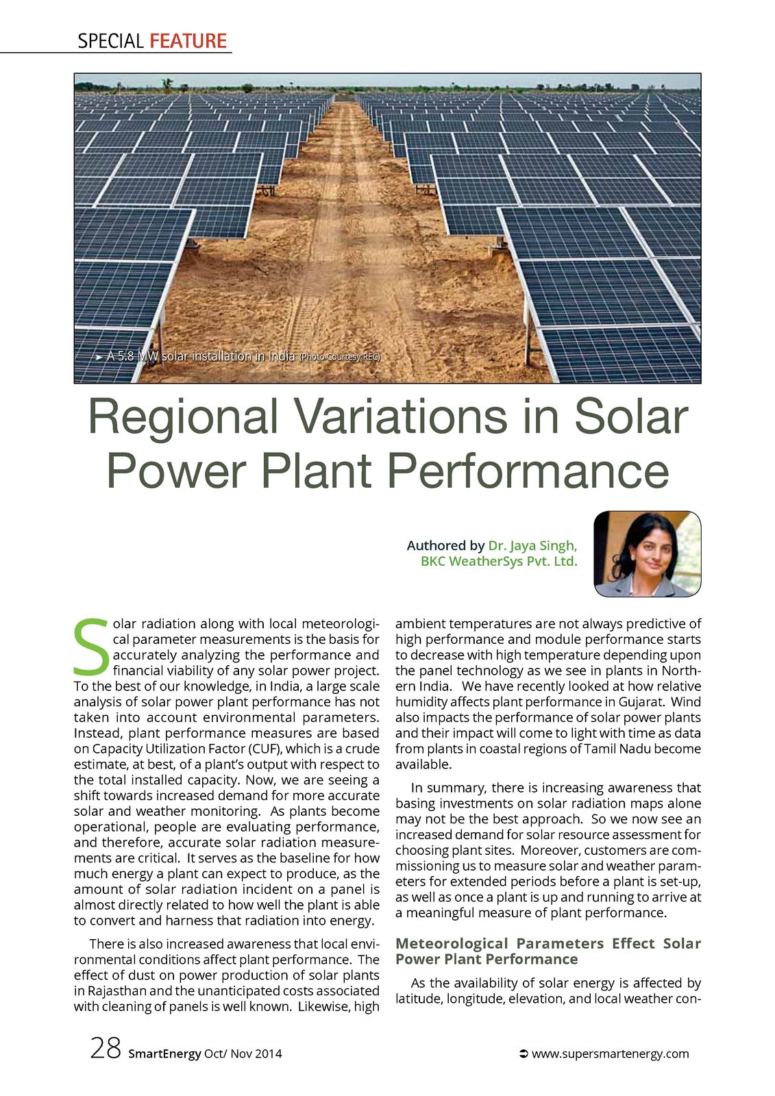 Regional Variations in Solar Power Plant Performance